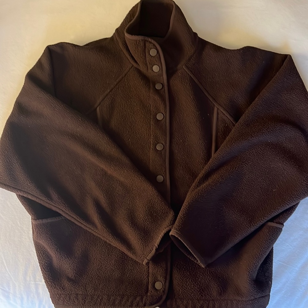 Outdoor Voices RecFleece Snap Jacket brown